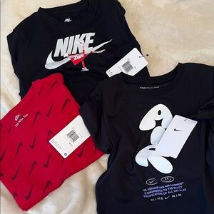 Set of 3 Nike Black and Red T-Shirts with Graphic Designs
